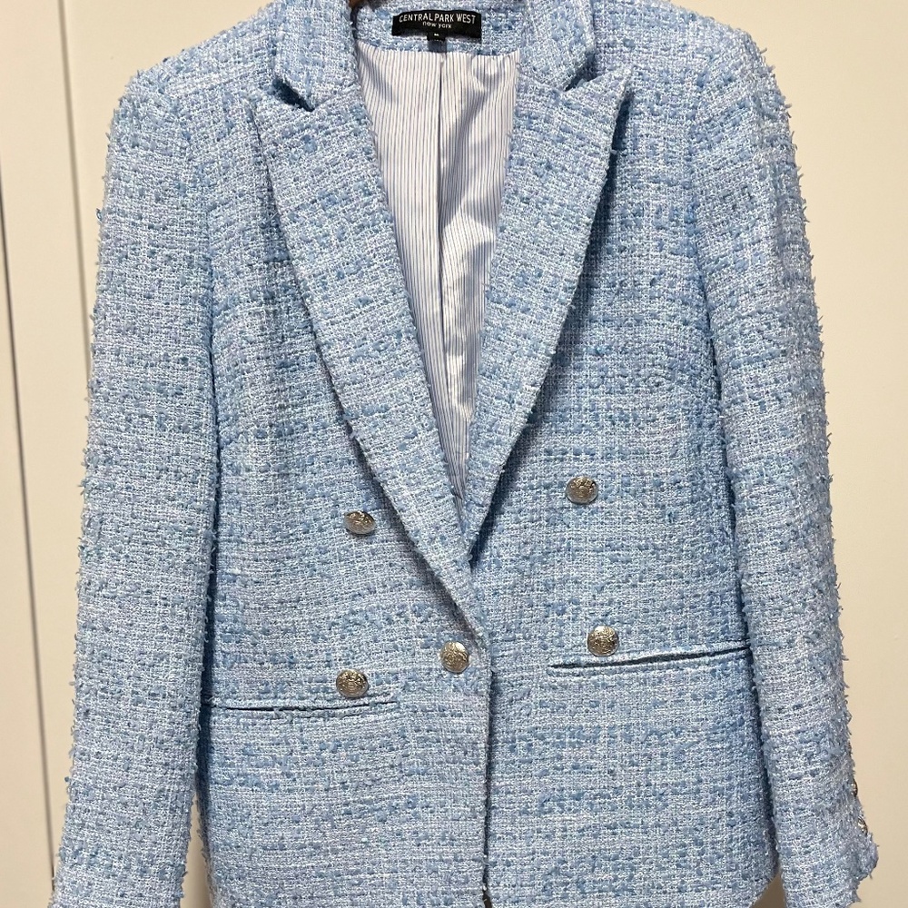 Central Park West | Silvie Tweed Women's Blazer In Blue